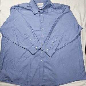 Gold Label Roundtree & Yorke Men's LS Button-up Shirt Size 20/35 Big Light Blue